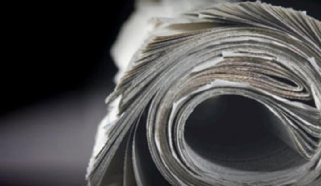 rolled up newspaper