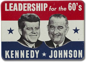 JFK LBJ campaign sign