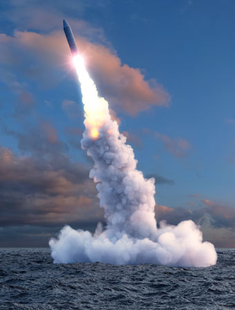 Missile fired from under water