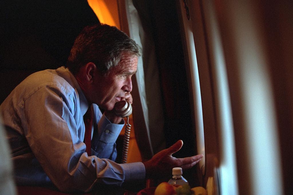 Bush Talks to Cheney from Air Force One
