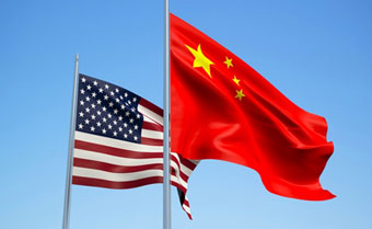 U.S. and China flags