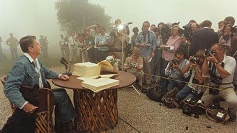 Ronald Reagan with the media