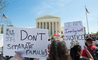 Protestors in front of Supreme Court
