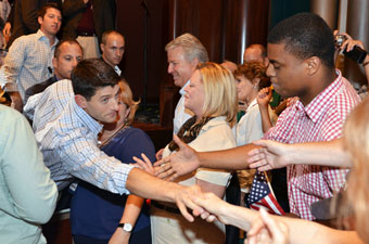 Speaker Paul Ryan shaking hands
