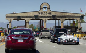 Cars at U.S.-Mexico border crossing