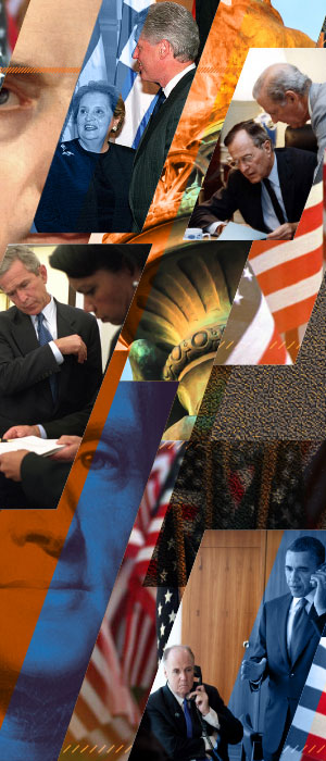 collage of presidents and their staff