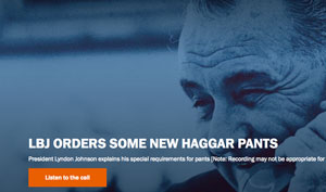 Screenshot of tapes page