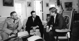 President Kennedy with Maxwell Taylor and Robert McNamara