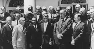 LBJ and RFK with civil rights leaders