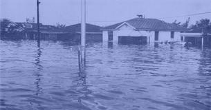 Flooding in New Orleans after Hurricane Betsy