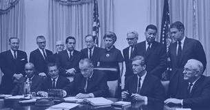 Kerner Commission with LBJ