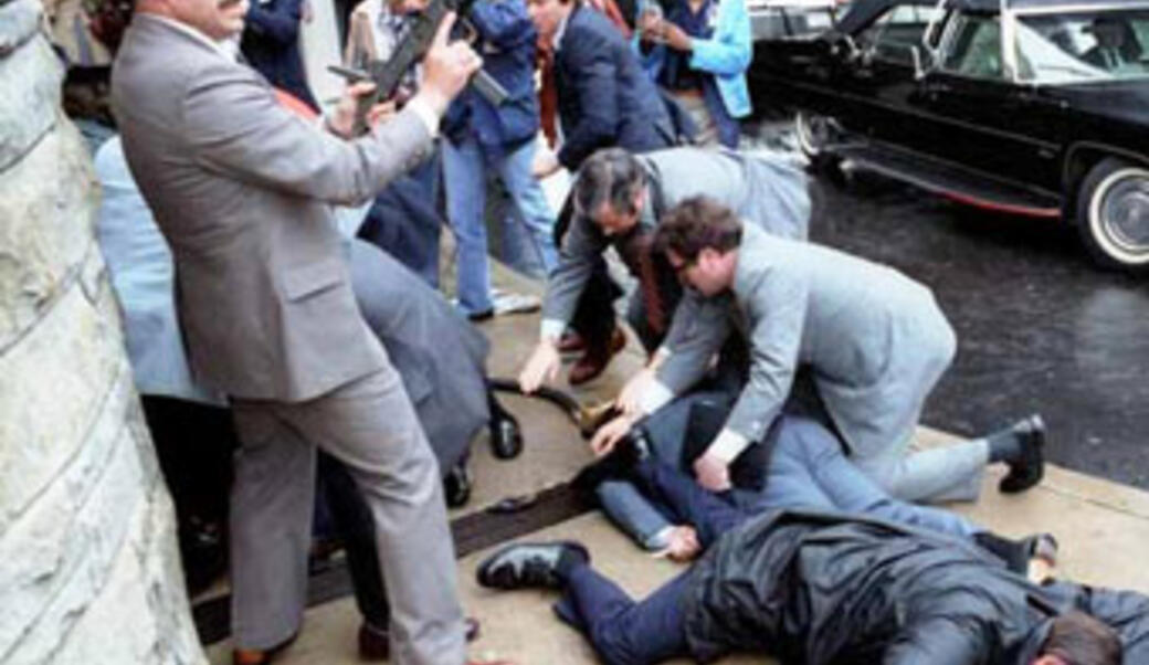 Aftermath at the attempted assassination of President Reagan