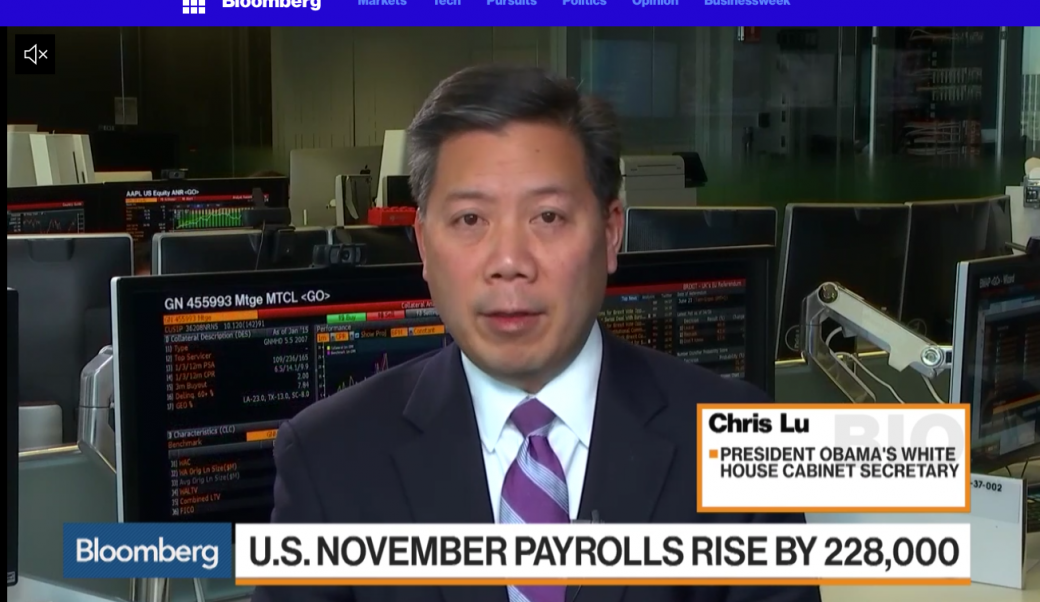 Chris Lu on Bloomberg