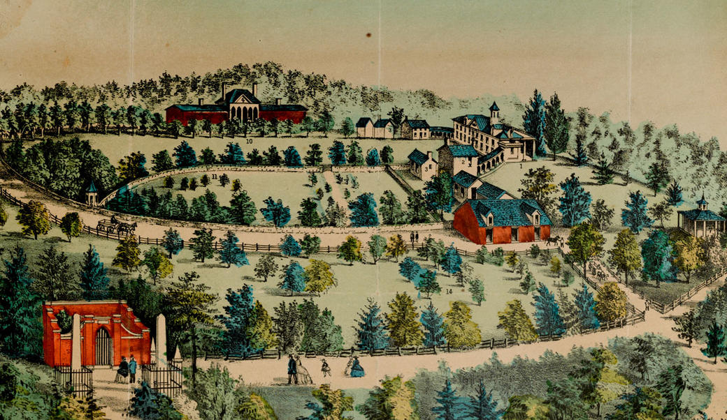 Color lithograph of Mount Vernon