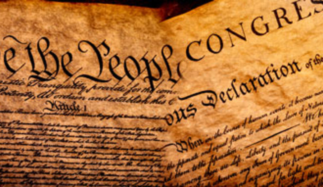 Detail of Declaration of Independence and U.S. Constitution