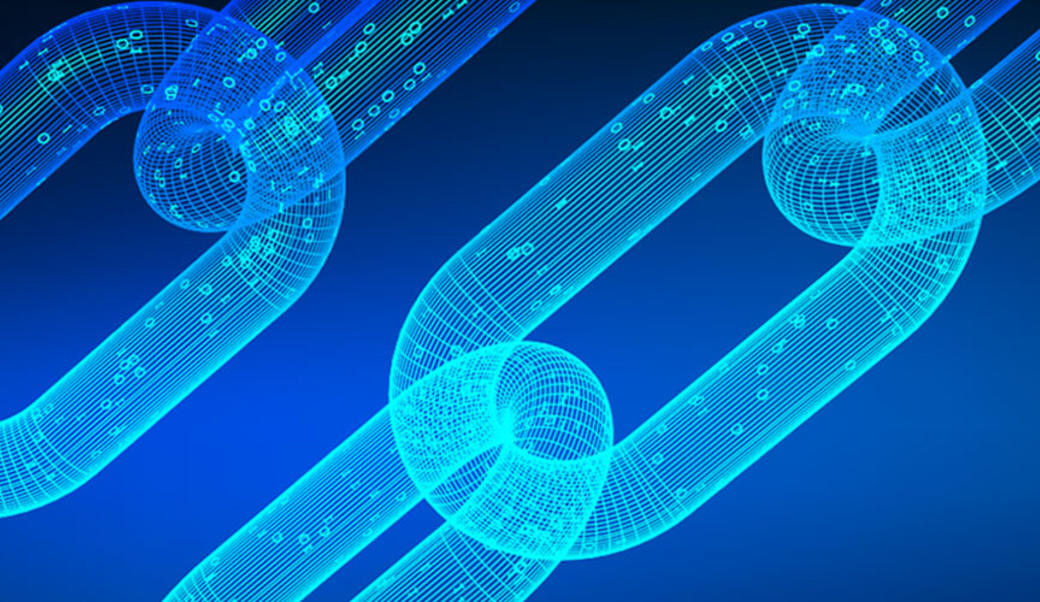 Illustration of chains and computer code