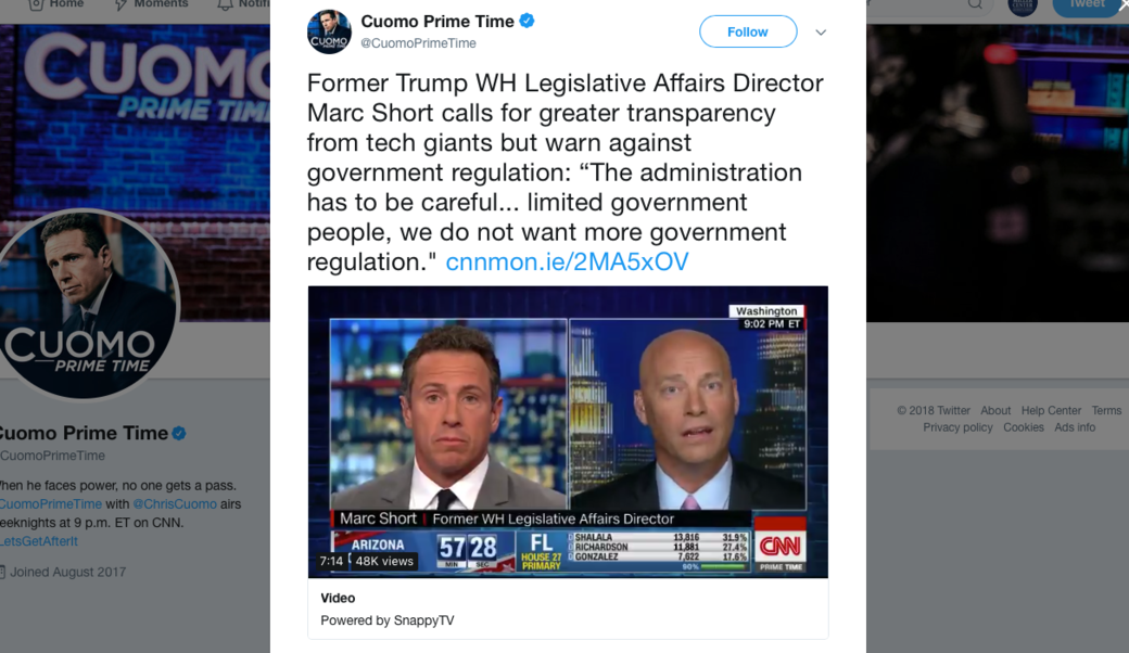 Cuomo Prime Time Twitter page