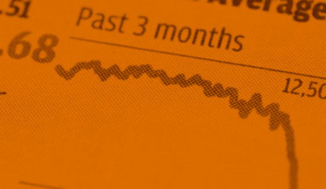 Stock chart trending down