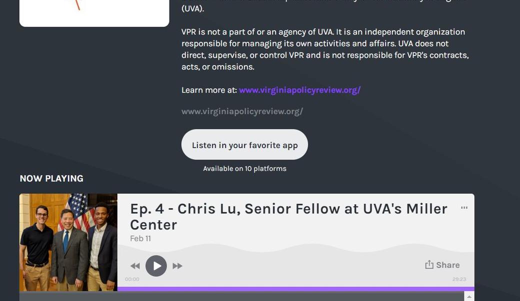 Virginia Policy Review