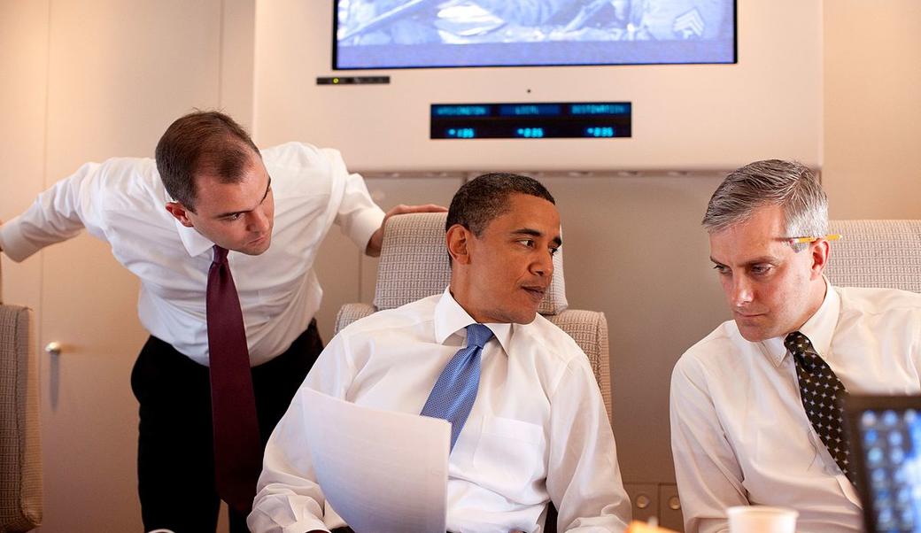 Obama with his speechwriters