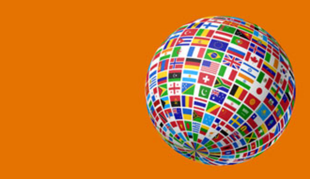 Globe made of flags