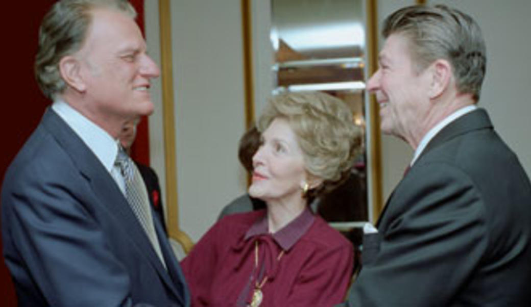 Billy Graham with Nancy and Ronald Reagan