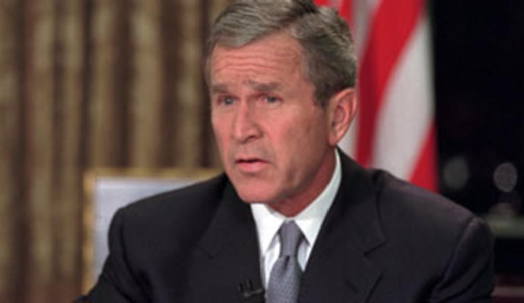 George W. Bush giving a speech