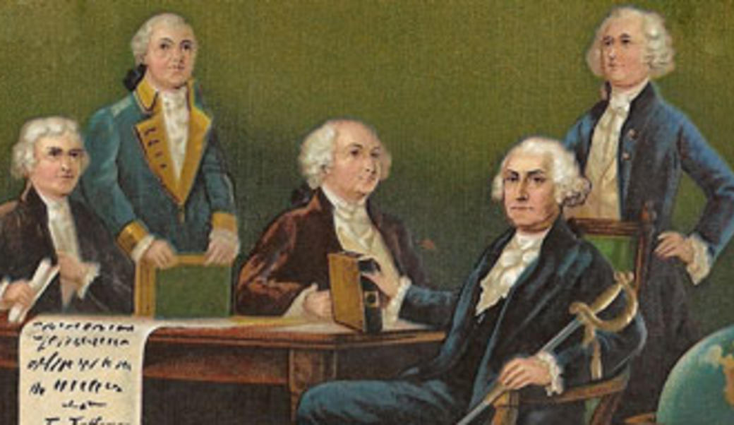 Painting of George Washington and his cabinet