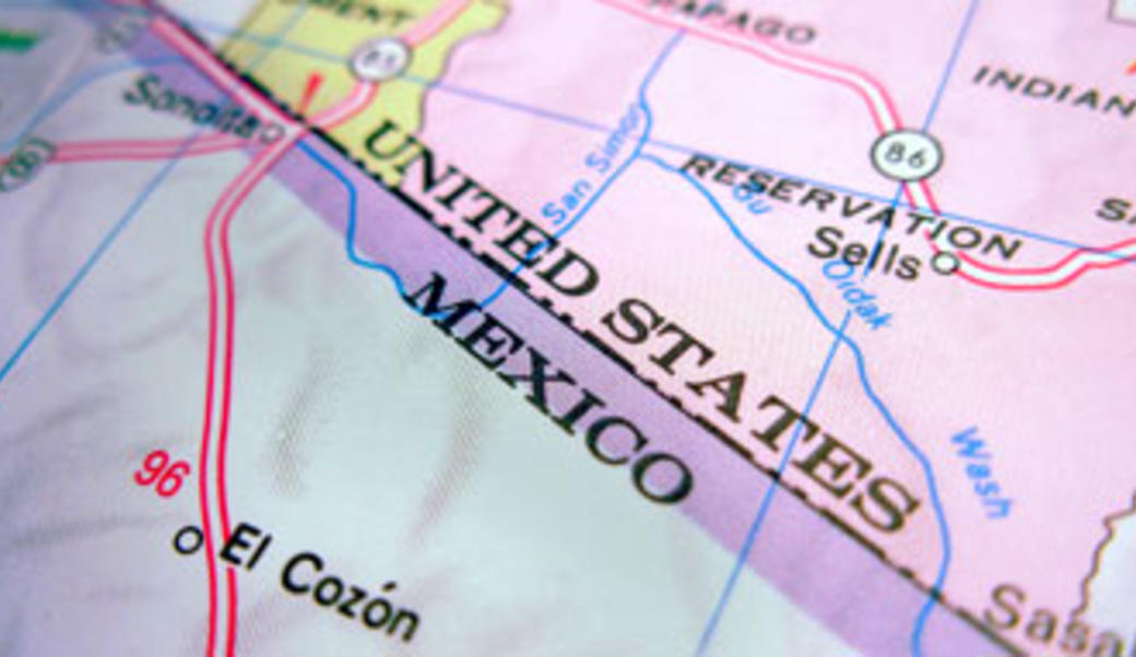 map of US-Mexico border