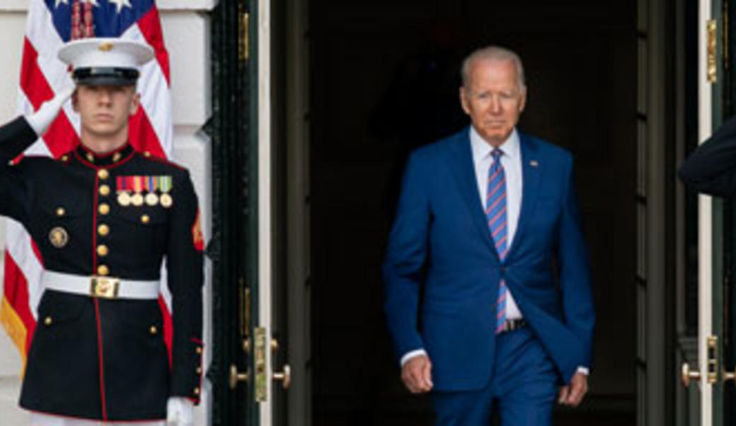 Marine salutes President Biden