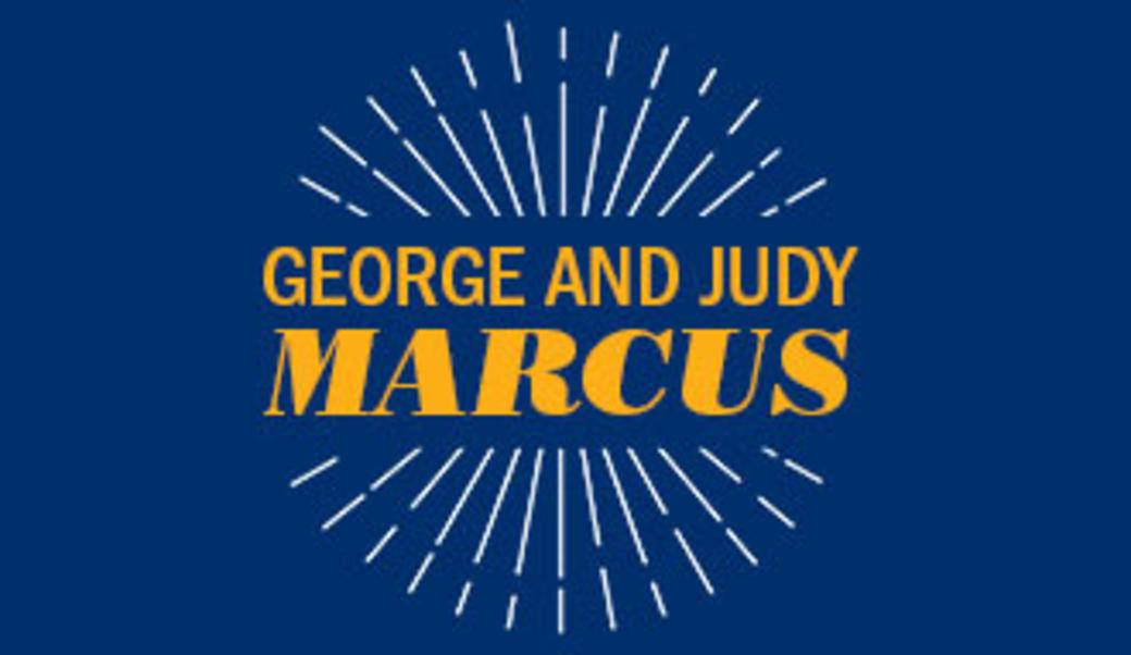 George & Judy Marcus on blue