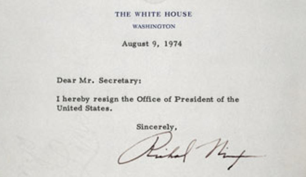 Richard Nixon's resignation letter
