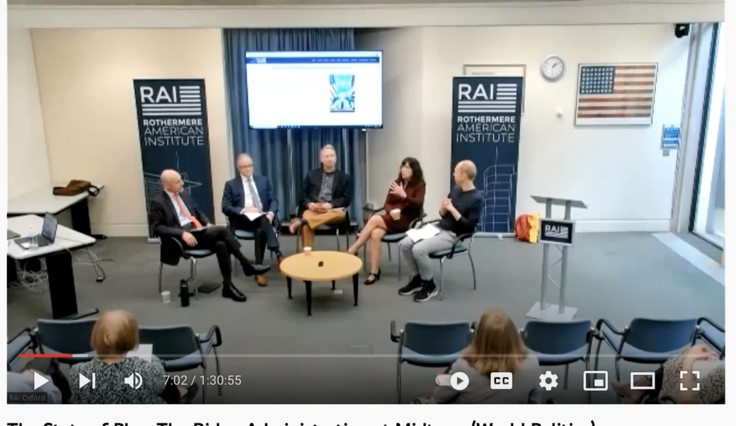 Photograph of afternoon panel at Rothermere American Institute on May 17, 2022.