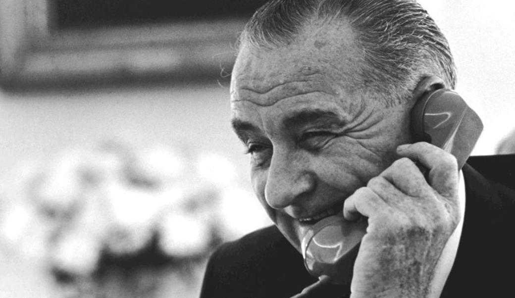 President Johnson on the phone