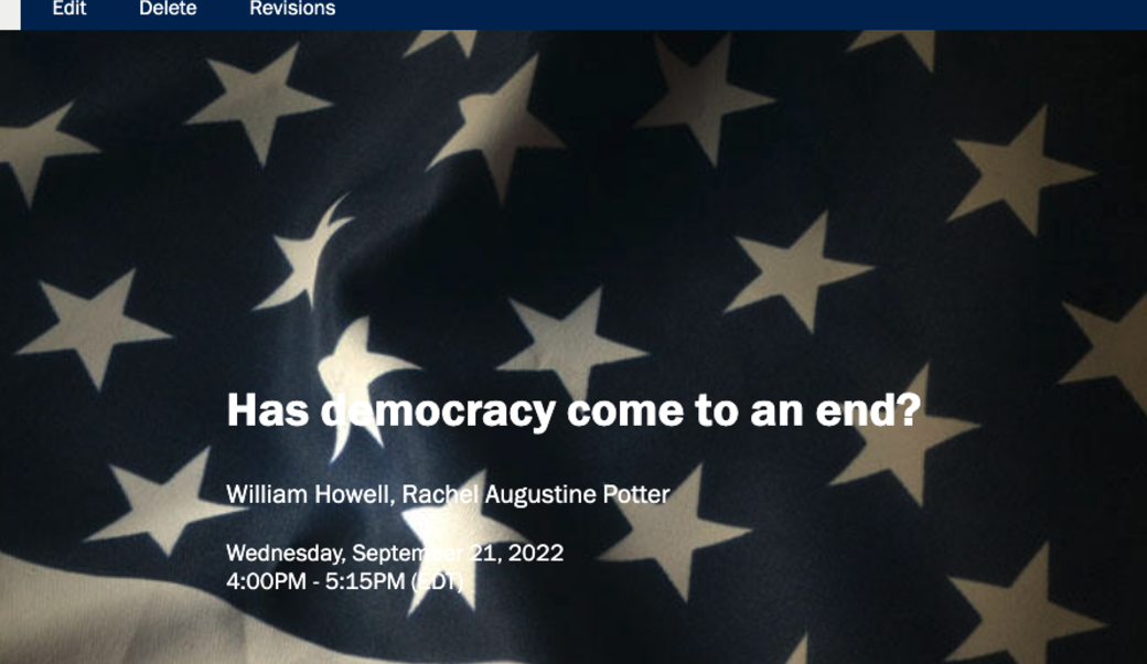 screenshot of event title superimposed over large stars in the American flag