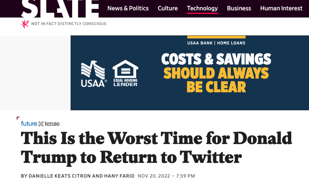 screenshot of article headline