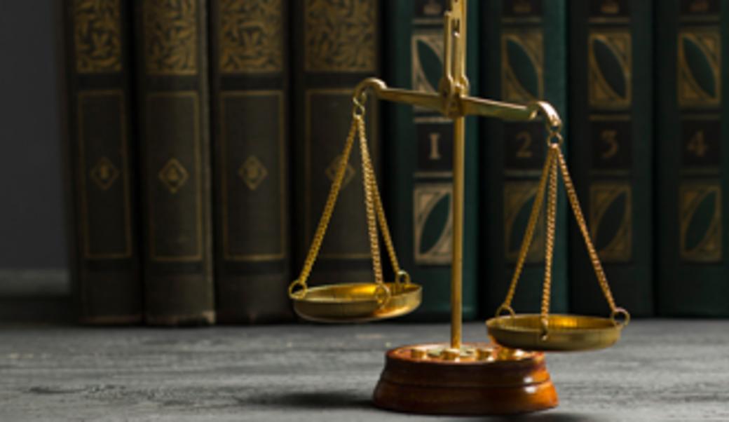 image of scales of justice and books