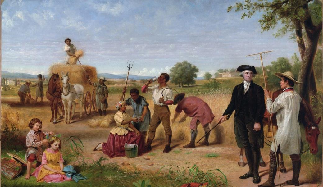 painting of George Washington at Mount Vernon