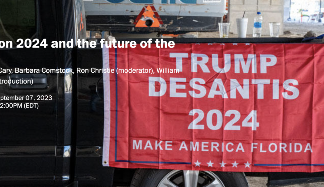 Truck with flag reading "Trump Desantis 2024: Make America Florida" 