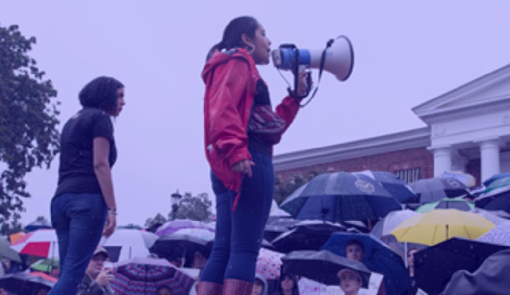 UVA student protest at Garrett Hall