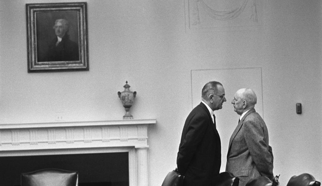 President Johnson meets with Senator Richard Russell
