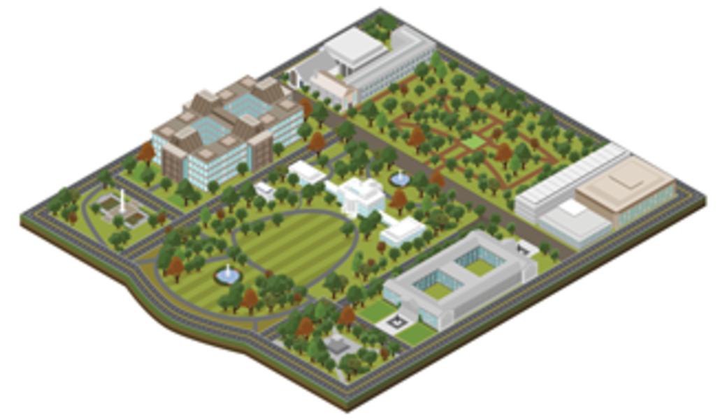 Rendering of White House and grounds