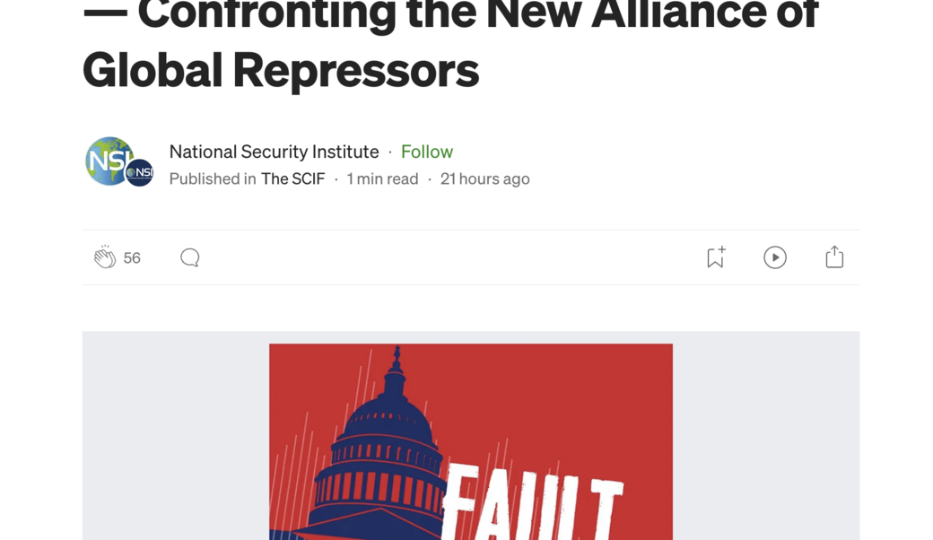 National Security Institute headline