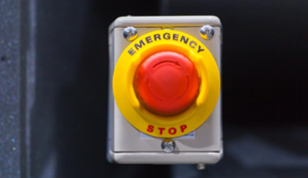 industrial-looking emergency stop button