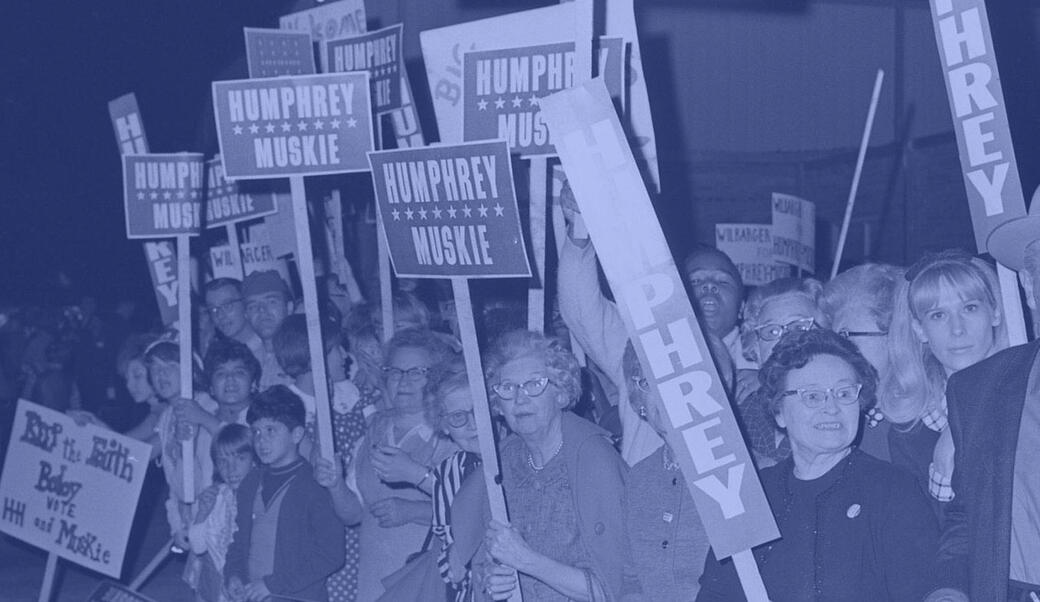 Humphrey supporters at the 1968 DNC