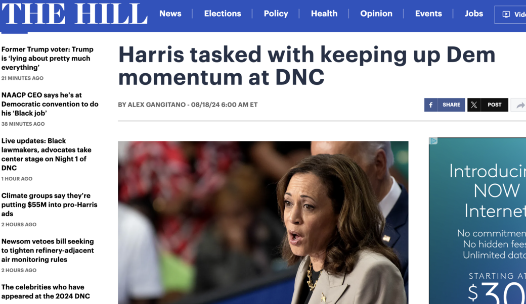 the hill headline