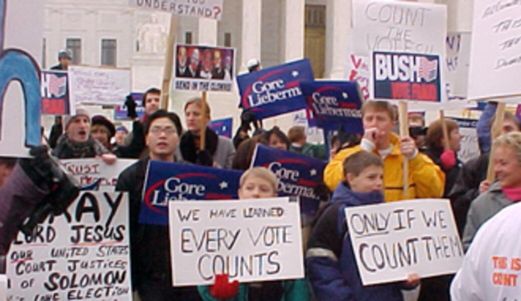 Protestors demanding vote recount in Florida after 2000 election