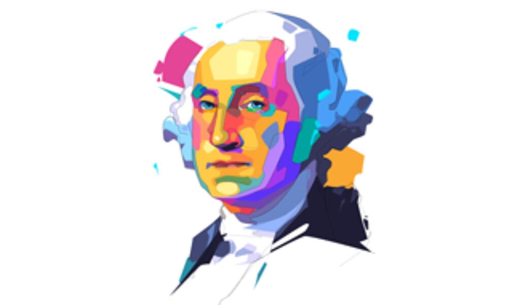 drawing of George Washington using bright colors