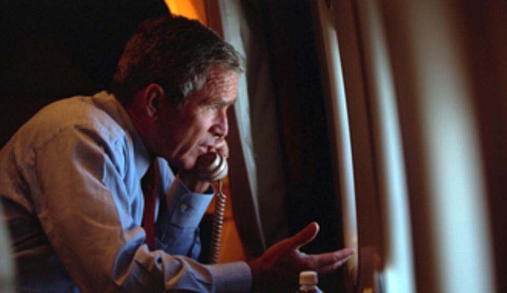 President Bush on the phone