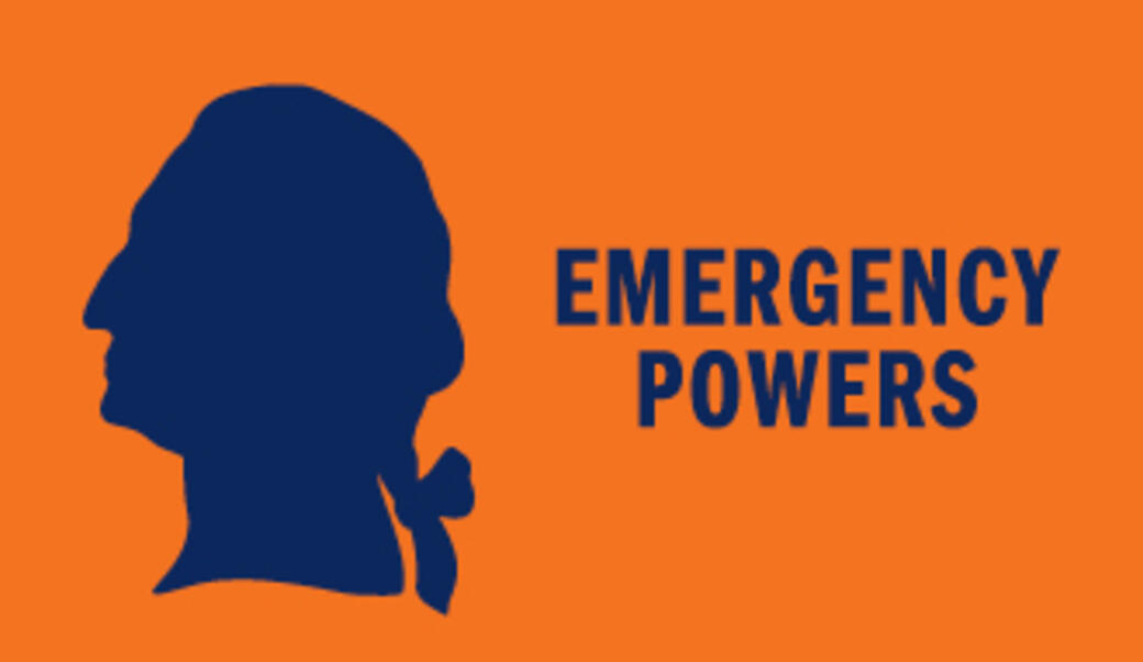 emergency powers on orange background